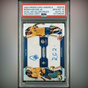 2024 Prizm Copa America Vini Jr/Rodrygo Dual Auto /25 #DSVR PSA 10